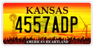 4557ADP  license plate in KS