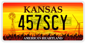 457SCY  license plate in KS