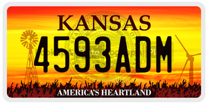4593ADM  license plate in KS