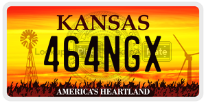 464NGX  license plate in KS