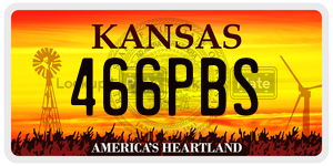 466PBS  license plate in KS