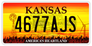 4677AJS  license plate in KS