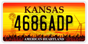 4686ADP  license plate in KS