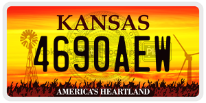 4690AEW  license plate in KS