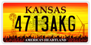 4713AKG  license plate in KS