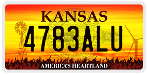 4783ALU  license plate in KS