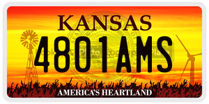 4801AMS  license plate in KS