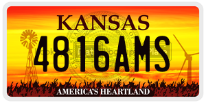4816AMS  license plate in KS