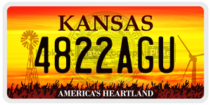 4822AGU  license plate in KS