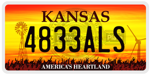 4833ALS  license plate in KS