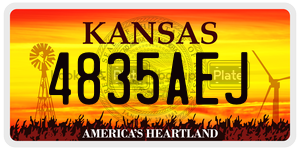 4835AEJ  license plate in KS