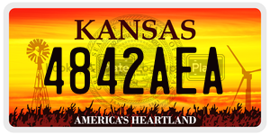 4842AEA  license plate in KS