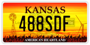 488SDF  license plate in KS