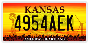 4954AEK  license plate in KS