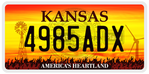 4985ADX  license plate in KS