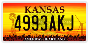 4993AKJ  license plate in KS