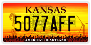 5077AFF  license plate in KS