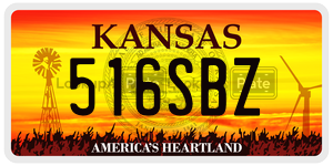 516SBZ  license plate in KS