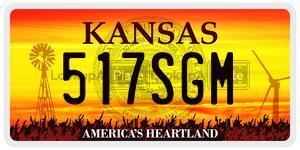517SGM  license plate in KS