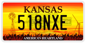518NXE license plate in Kansas