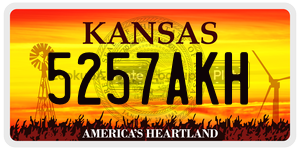 5257AKH  license plate in KS