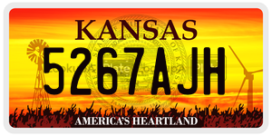 5267AJH  license plate in KS
