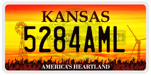 5284AML  license plate in KS