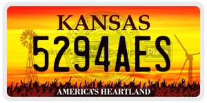 5294AES  license plate in KS