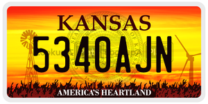 5340AJN  license plate in KS
