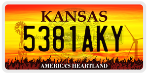 5381AKY  license plate in KS