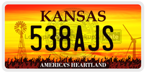 538AJS  license plate in KS