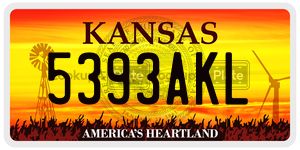 5393AKL  license plate in KS