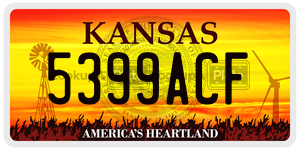 5399ACF  license plate in KS