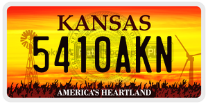 5410AKN  license plate in KS