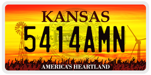 5414AMN  license plate in KS