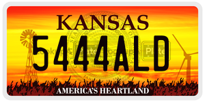 5444ALD  license plate in KS