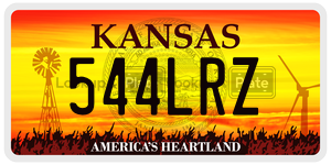 544LRZ  license plate in KS