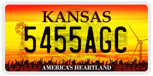 5455AGC  license plate in KS
