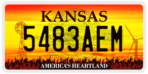 5483AEM  license plate in KS