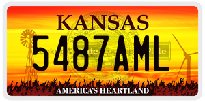 5487AML  license plate in KS