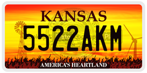 5522AKM  license plate in KS