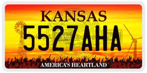 5527AHA  license plate in KS