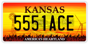 5551ACE  license plate in KS