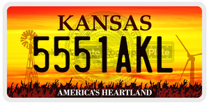5551AKL  license plate in KS