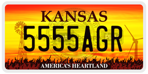 5555AGR  license plate in KS