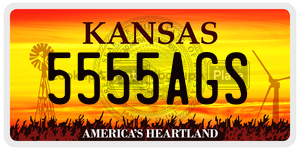 5555AGS  license plate in KS