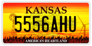 5556AHU  license plate in KS