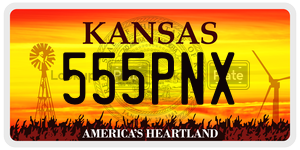 555PNX  license plate in KS