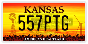 557PTG  license plate in KS