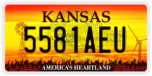 5581AEU  license plate in KS